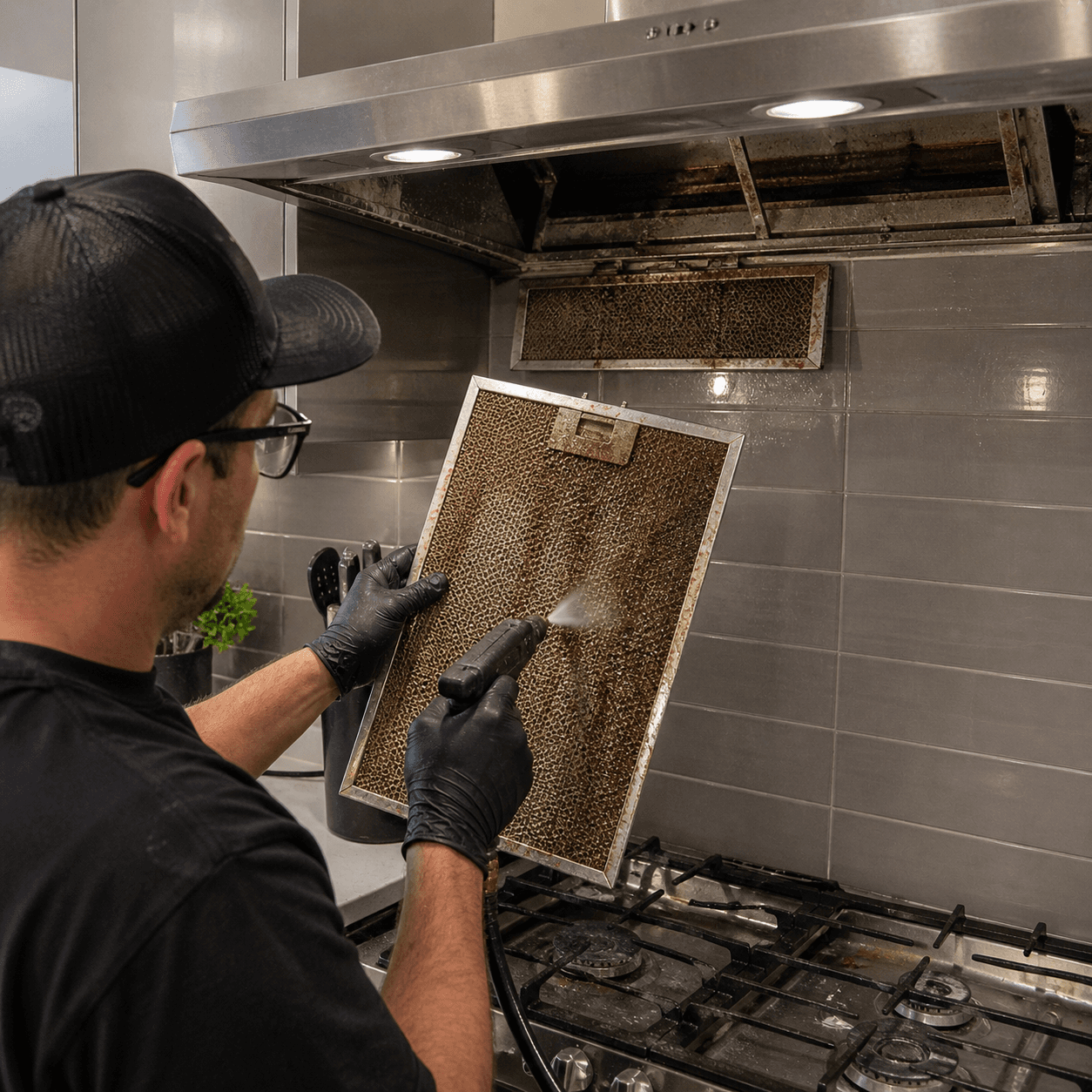 Nettoyage hotte de cuisine